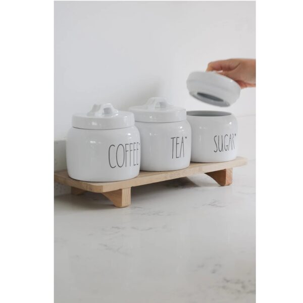 Tea Coffee Sugar Canisters - Black