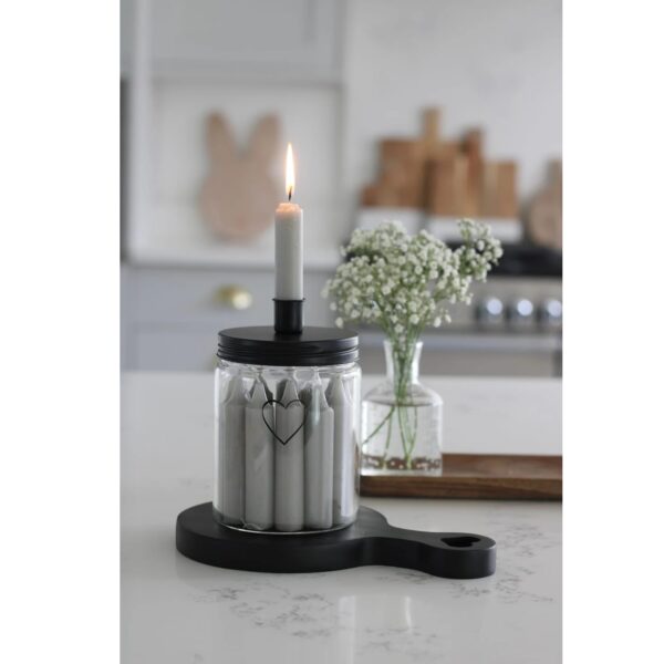 Glass Candle Holder Store - Black Heart